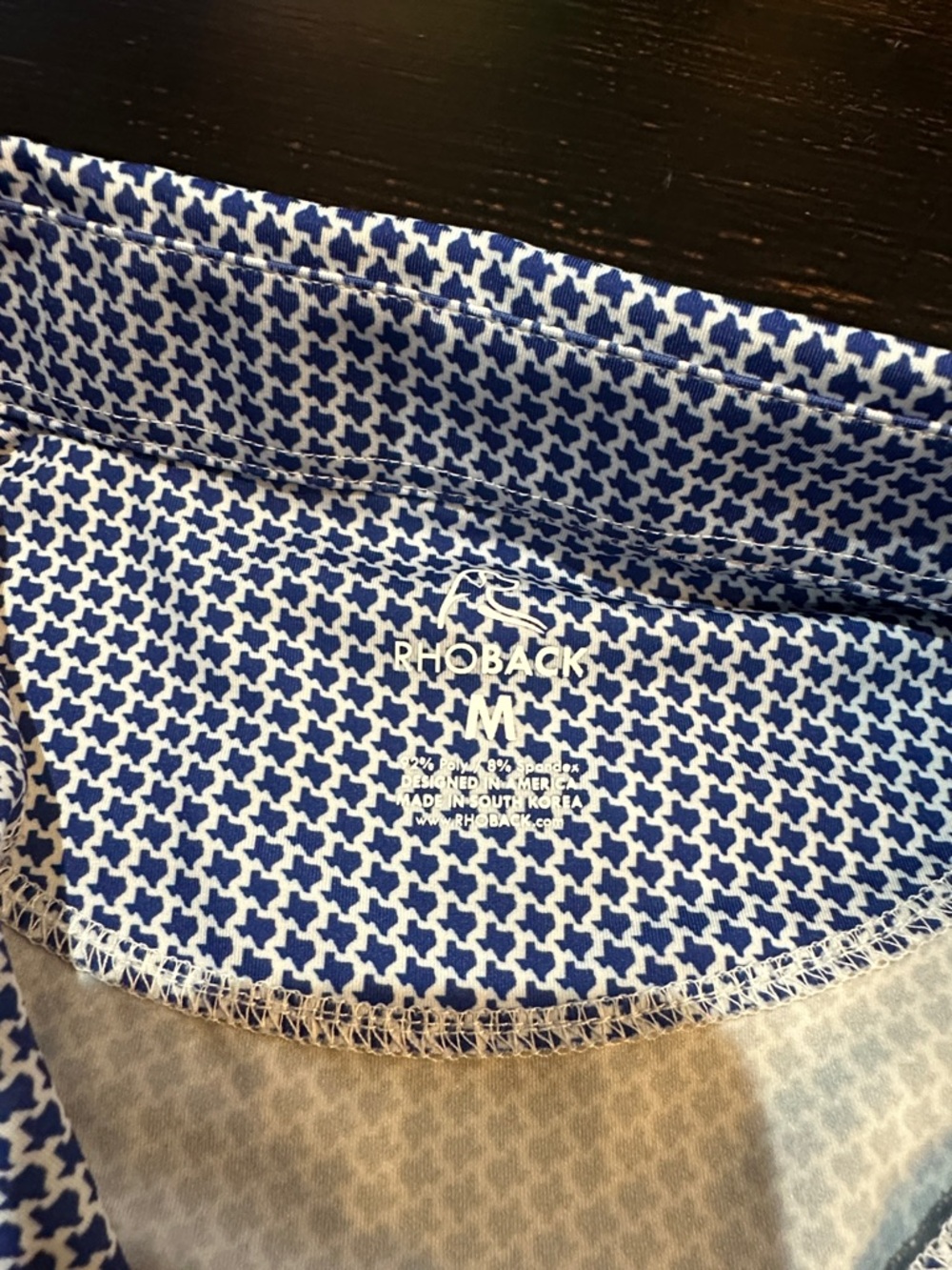 Rhoback Men's Blue Micro-Texas Polo - Picture 2 of 4